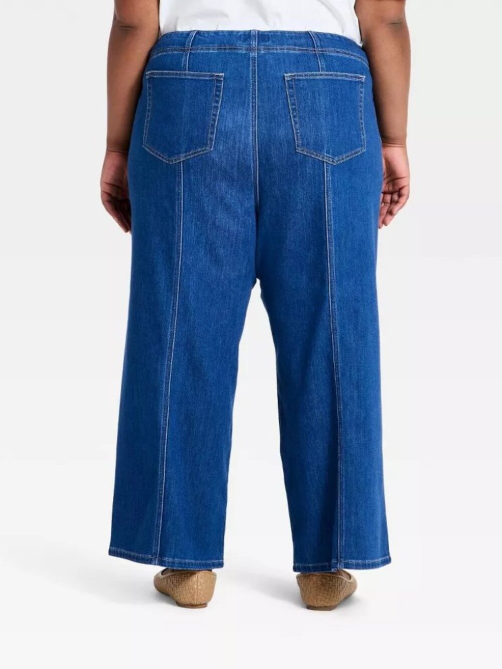 NWT Women Ava & Viv Size 20 High-Rise Tailored Cropped Wide Leg Jeans - Picture 3 of 7